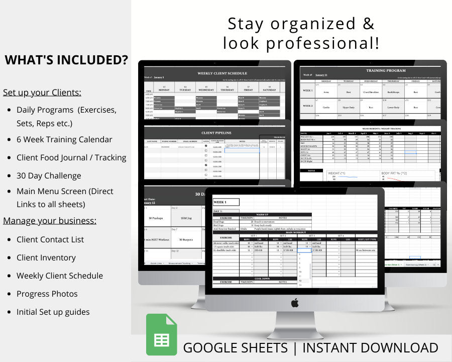 Personal Training Template Bundle: Digital Workout Program For In Person & Remote Coaches