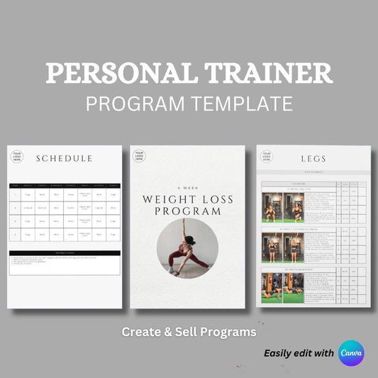 Personal Trainer Program Design Template | Digital & Printable Workout Logs for Clients