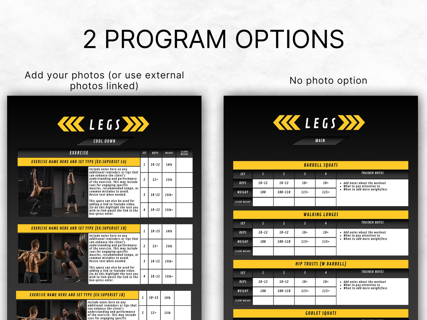 Customizable Personal Trainer Program PDF Templates - Fitness E-Book, Client Workout Plans, and Exercise Builder – Fully Tailorable to Your Brand